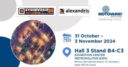 Motovario to showcase innovations for the logistics and packaging sectors at Syskevasia 2024 with partner Alexandris